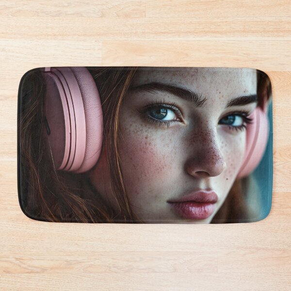 Item preview, Girl enjoying music with headphones designed and sold by anytka.