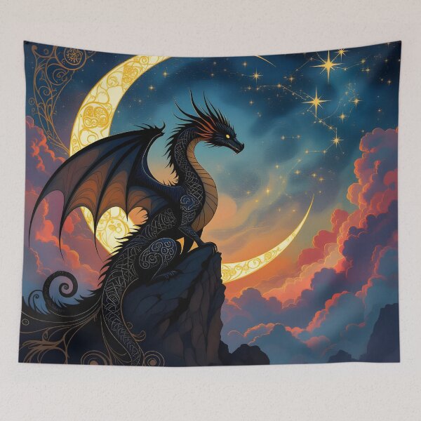 Aperçu de l'œuvre Le Dragon et le Croissant de Lune créée et vendue par ChanceTwoArt.