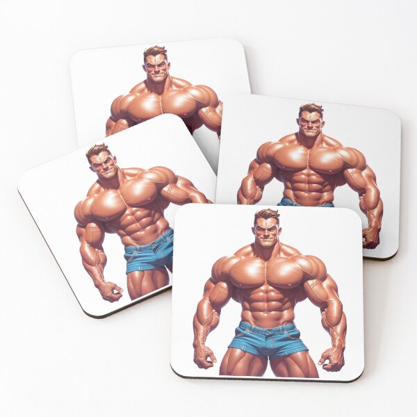 Item preview, Ultra Jacked Hero – Hyper Muscular Power Pose Illustration designed and sold by ForeverPrintsOK.