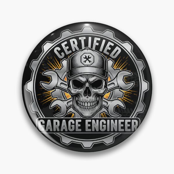 Item preview, Certified Garage Engineer - Ultimate Mechanic's Skull Emblem designed and sold by DMNindustries.