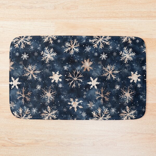 Item preview, Dark Blue Golden Snowflakes Winter Christmas All Over designed and sold by Feeling Artsy.