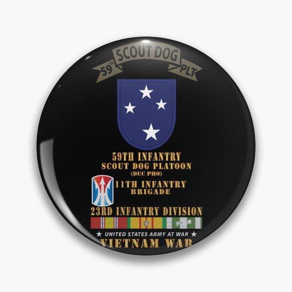 Item preview, Army - 59th Infantry Scout Dog Platoon, 11th Inf Bde, 23rd Inf Div - VN SVC X 300 designed and sold by Military Insignia Products.