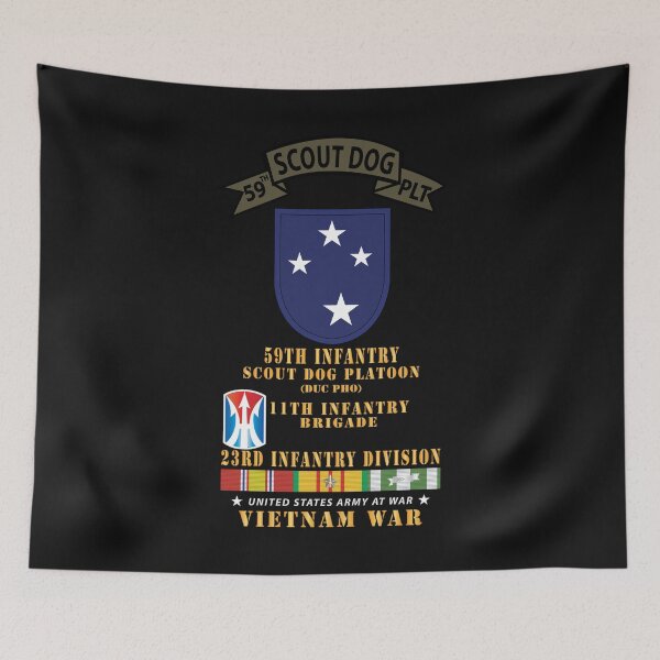 Item preview, Army - 59th Infantry Scout Dog Platoon, 11th Inf Bde, 23rd Inf Div - VN SVC X 300 designed and sold by Military Insignia Products.