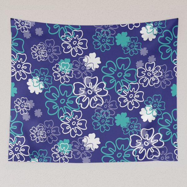 Item preview, Fresh Blue and Green Flowers Seamless Repeat designed and sold by Sharon Schwalbe.