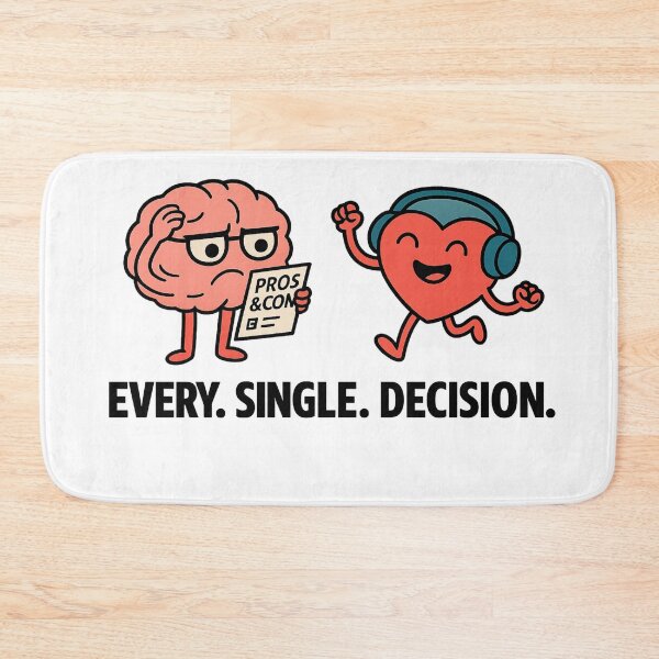 Item preview, Brain vs. Heart – Every. Single. Decision. Funny Comic Design designed and sold by Not-Only-You.