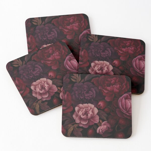 Item preview, Victorian Grandeur Large Flowers Burgundy Red designed and sold by artsandsoul.