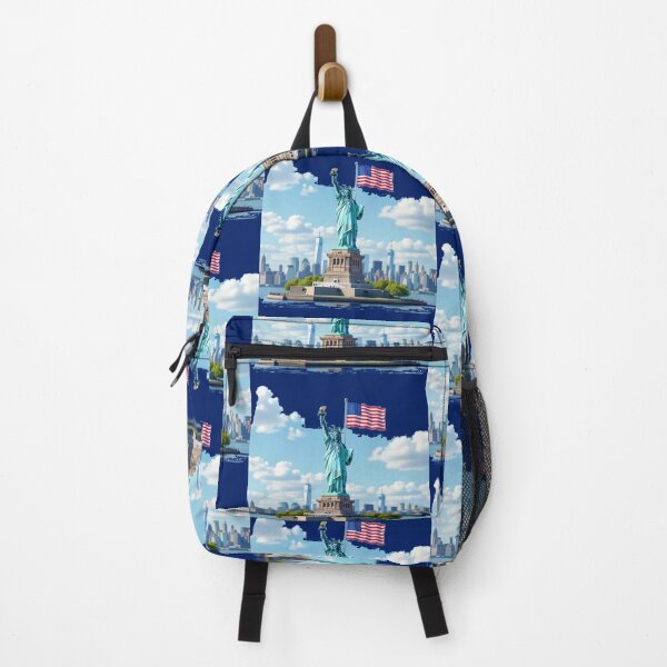 Item preview, Statue of Liberty USA 3D Sketch with Flag, designed and sold by PaintMeWorld.