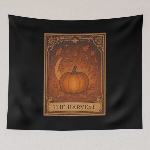 Item preview, The Harvest Tarot Card | Mystical Pumpkin Fall Art Sticker or Wall Print designed and sold by HerDreamCodes.