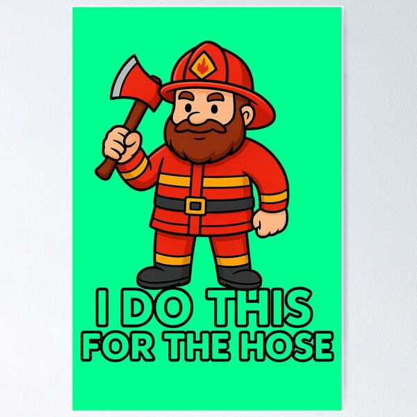 Item preview, Funny Firefighter Cartoon designed and sold by ArtComixHaven.