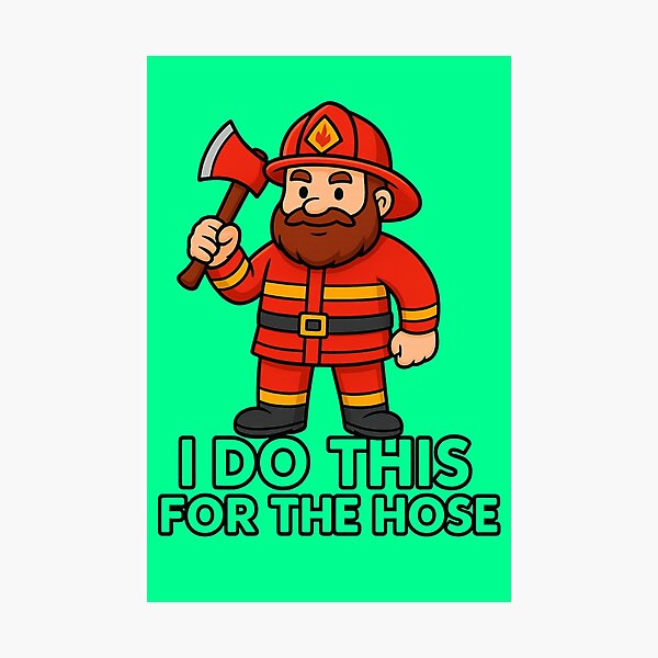 Item preview, Funny Firefighter Cartoon designed and sold by ArtComixHaven.