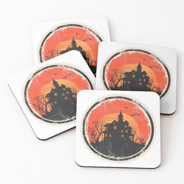 Artikelvorschau, Geisterhaus-Silhouette Vintage Halloween Sticker entworfen und verkauft von giooarts.