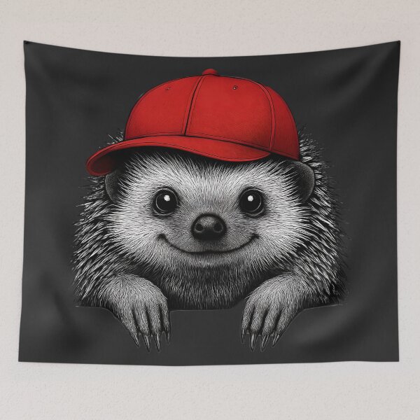 Item preview, Cool Hedgehog in Red Cap – Cute Animal  designed and sold by SkyTastic.