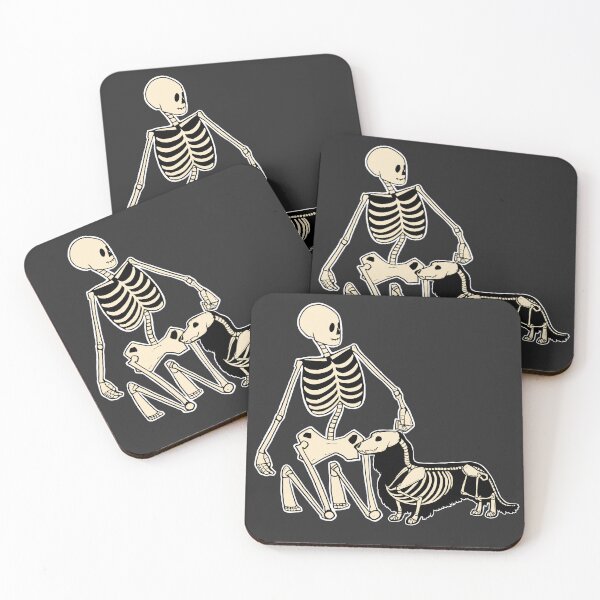Item preview, Skeleton Dog Handler - Longhaired Dachshund designed and sold by Spinyflowerart.