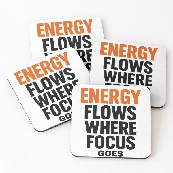 Item preview, Energy Flows Where Focus Goes | Bold Motivational Quote designed and sold by CraftedByEva.