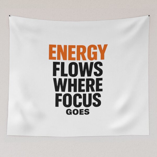 Item preview, Energy Flows Where Focus Goes | Bold Motivational Quote designed and sold by CraftedByEva.
