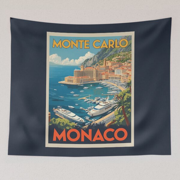 Item preview, A Vintage Travel Illustration of Monte Carlo - Monaco  designed and sold by GoodOldVintage.