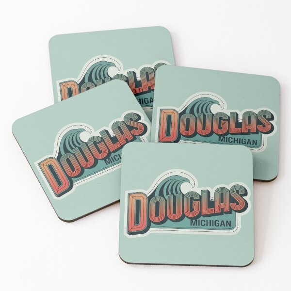 Item preview, Douglas Michigan Wave 70s Retro Decal designed and sold by TheOldMittenIllustrated.
