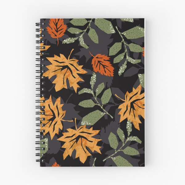 Item preview, Hojas de otoño abstractas sobre fondo negro designed and sold by Farissa Designs.