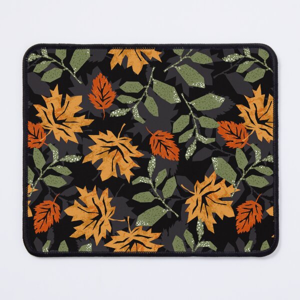 Artikelvorschau, Abstrakte Herbstblätter auf schwarzem Hintergrund entworfen und verkauft von Farissa Designs.