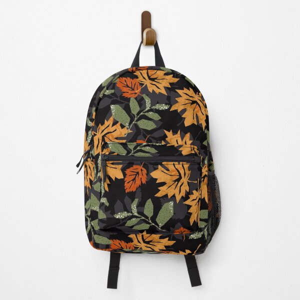 Artikelvorschau, Abstrakte Herbstblätter auf schwarzem Hintergrund entworfen und verkauft von Farissa Designs.