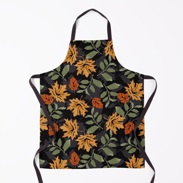 Aperçu de l'œuvre Feuilles d'automne abstraites sur fond noir créée et vendue par Farissa Designs.