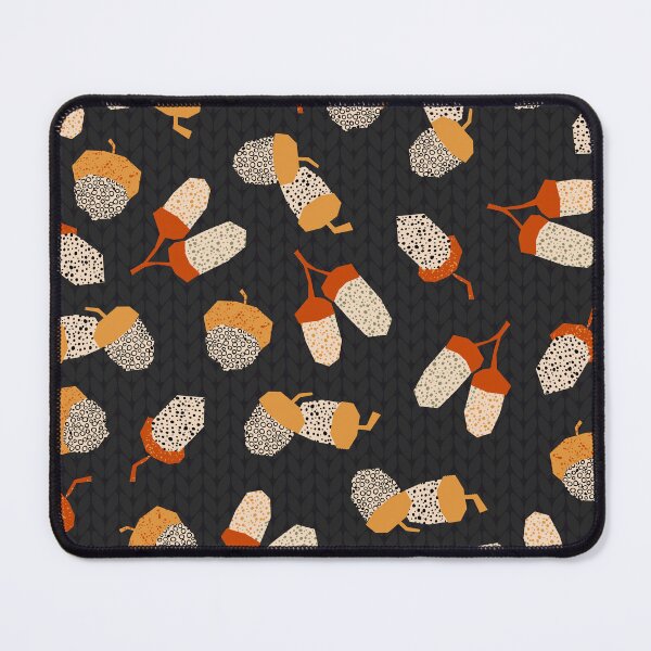 Item preview, Abstract Acorn Twigs on Black Background Pattern designed and sold by Farissa Designs.