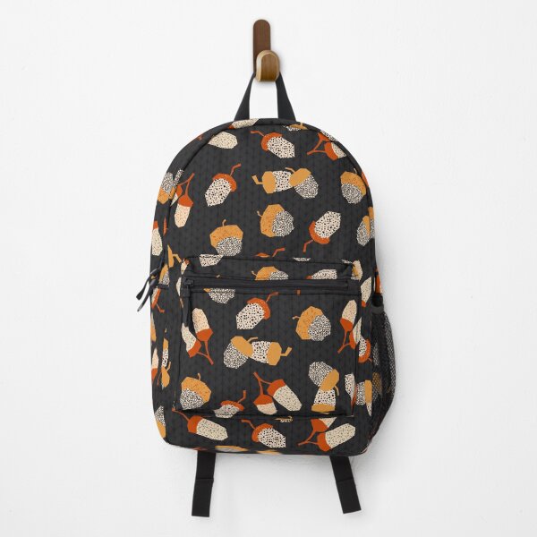 Item preview, Abstract Acorn Twigs on Black Background Pattern designed and sold by Farissa Designs.