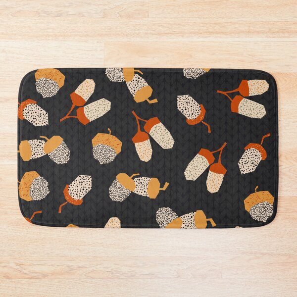Item preview, Abstract Acorn Twigs on Black Background Pattern designed and sold by Farissa Designs.