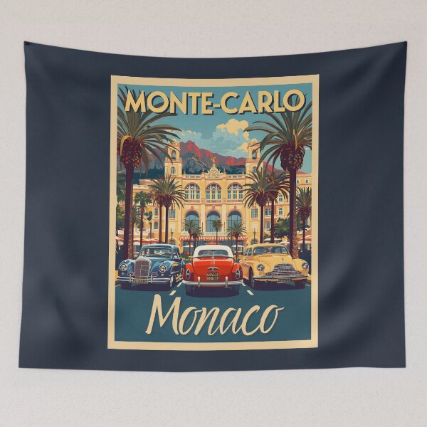 Item preview, A Vintage Travel Illustration of Monte Carlo - Monaco  designed and sold by GoodOldVintage.