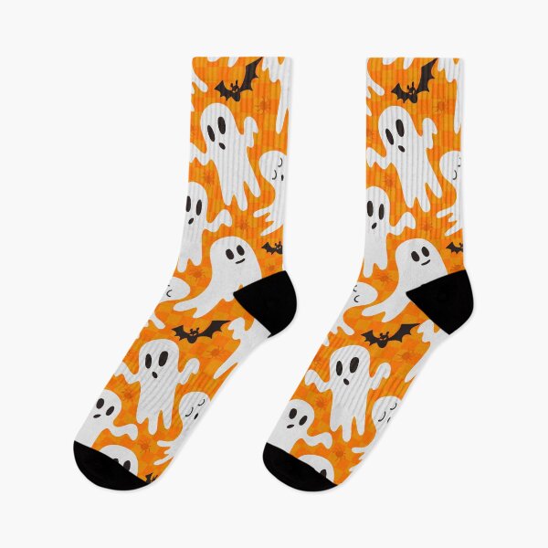 Artikelvorschau, Halloween-Geist und Fledermäuse-Muster entworfen und verkauft von Farissa Designs.