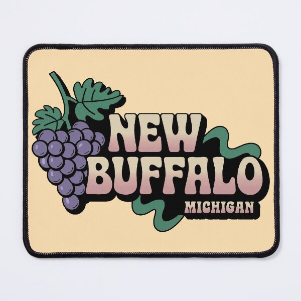 Item preview, New Buffalo Michigan Grapes 70s Retro Decal designed and sold by TheOldMittenIllustrated.