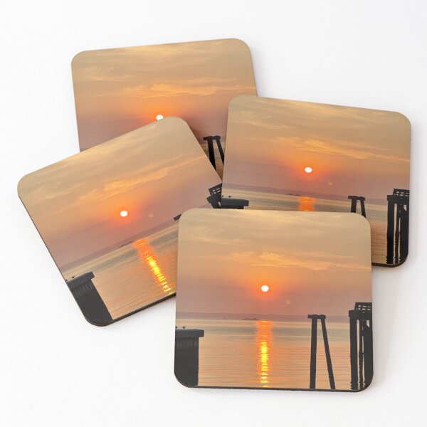 Item preview, Red Sunrise at Fort Worden – Smoky Pacific Northwest Sky designed and sold by Alaska Magick.