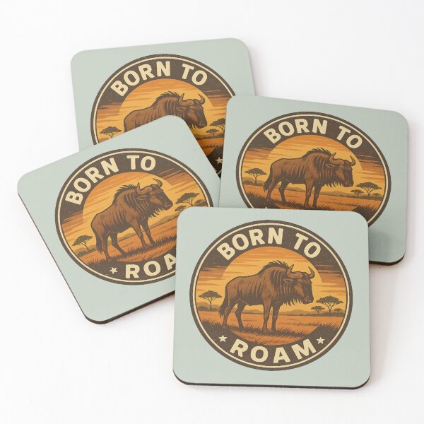 Artikelvorschau, Born to Roam – Retro-Gnu-Safari-Wildlife entworfen und verkauft von hangmeart.