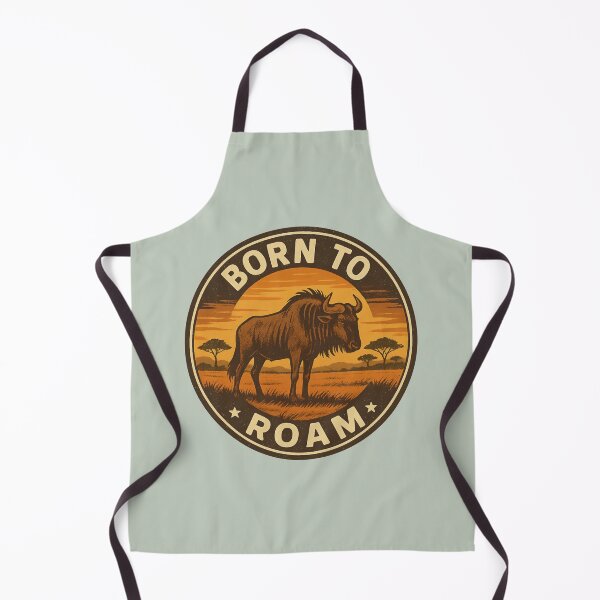 Item preview, Born to Roam – Retro Wildebeest Safari Wildlife designed and sold by hangmeart.