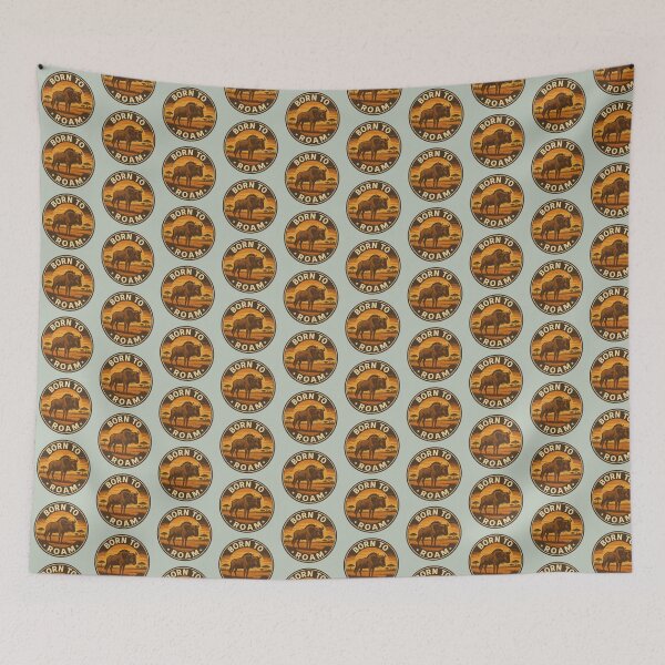 Item preview, Born to Roam – Retro Wildebeest Safari Wildlife designed and sold by hangmeart.