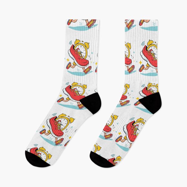 Item preview, Funny Running Shoe T-Shirt – Cartoon Sneaker with Alarm Clock Design designed and sold by ZYNORAworld.