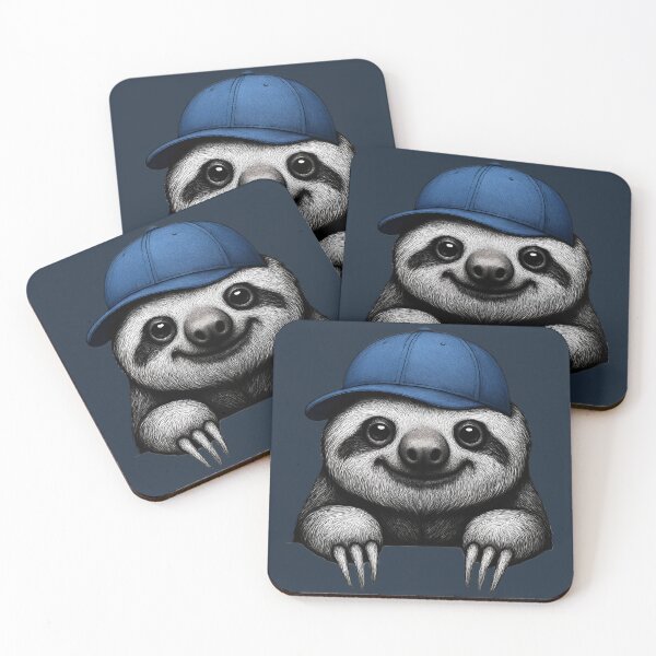 Item preview, Chill Sloth in Blue Cap – Cute Animal  designed and sold by SkyTastic.