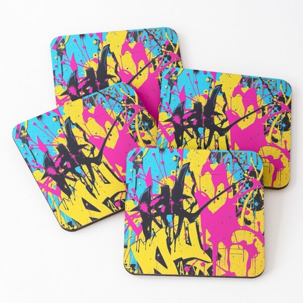 Item preview, Black Pink Yellow and Blue Abstract Graffiti designed and sold by UNK-Fatigues.