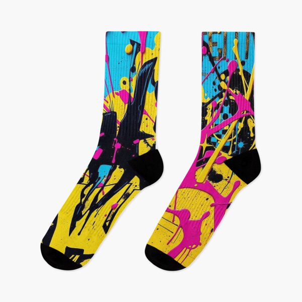Item preview, Black Pink Yellow and Blue Abstract Graffiti designed and sold by UNK-Fatigues.