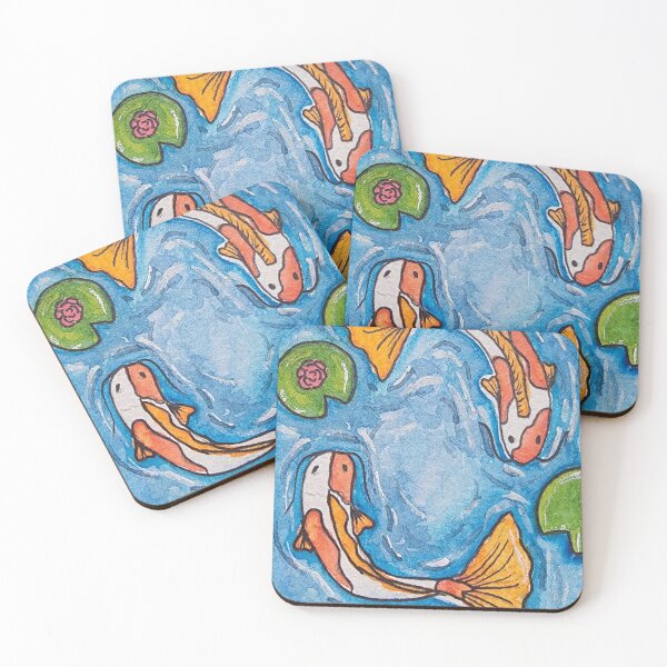Item preview, Water color Koi Pond designed and sold by HiddenHollowArt.