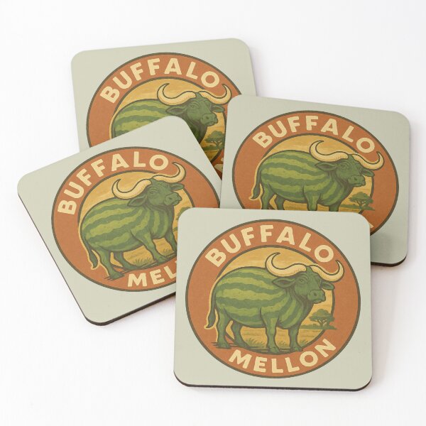 Item preview, Buffalo Mellon – Funny Retro Animal Pun designed and sold by hangmeart.