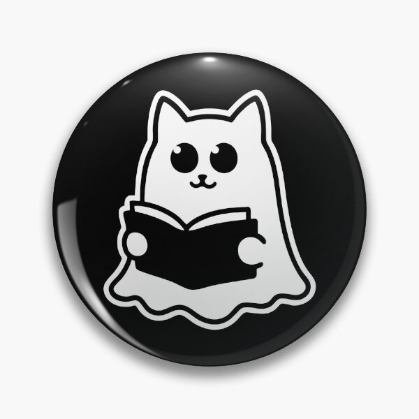 Item preview, cute kawaii sheet ghost cat reading a book designed and sold by friendlycoronerstore.
