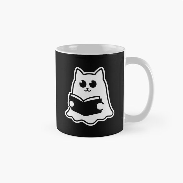 Item preview, cute kawaii sheet ghost cat reading a book designed and sold by friendlycoronerstore.