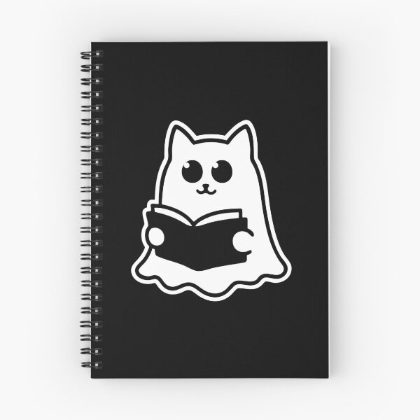 Item preview, cute kawaii sheet ghost cat reading a book designed and sold by friendlycoronerstore.