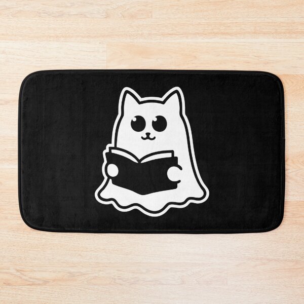 Item preview, cute kawaii sheet ghost cat reading a book designed and sold by friendlycoronerstore.
