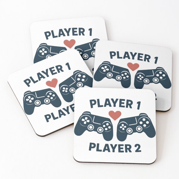 Item preview, Couple Gaming T-Shirt – Player 1 Player 2 Matching Controllers with Heart designed and sold by darkan1.
