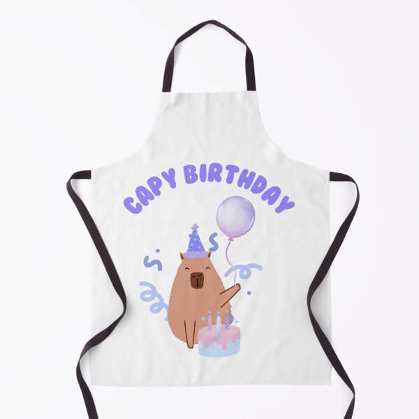 Item preview, purple Happy Birthday Capybara Capybirthday with cake and balloons designed and sold by luckyhue.
