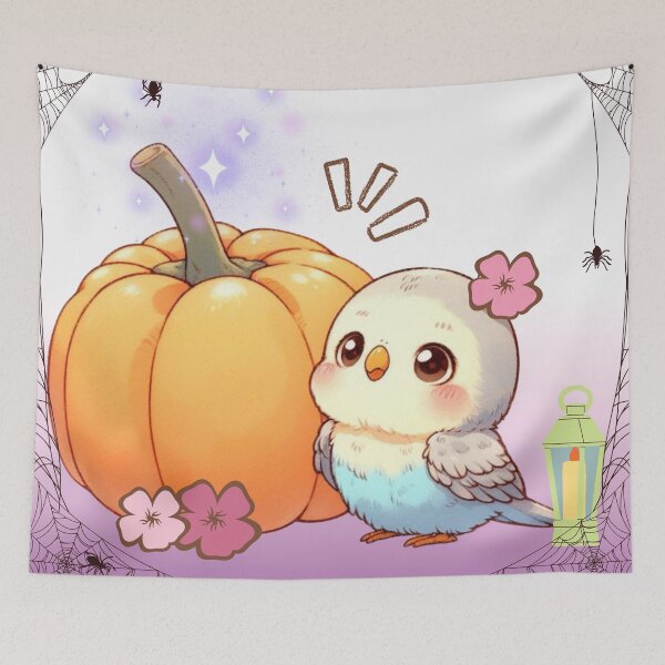 Item preview, Autumn Pumpkin Parrot – Cute Tropical Fall Bird Illustration designed and sold by Sugar Wisdom .