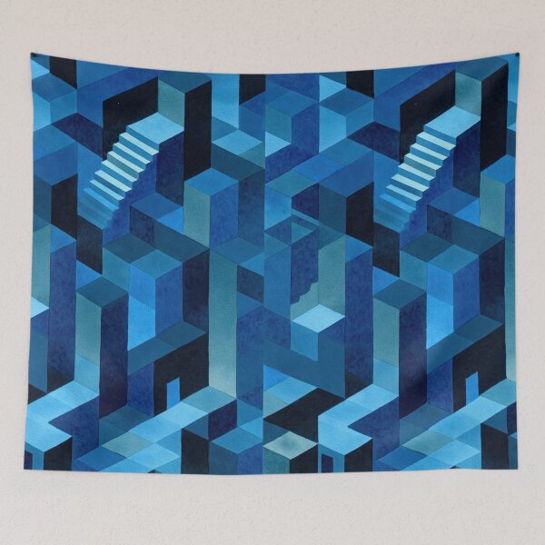 Item preview, Watercolor dream labyrinth with impossible surreal architecture designed and sold by Piotrek0001.