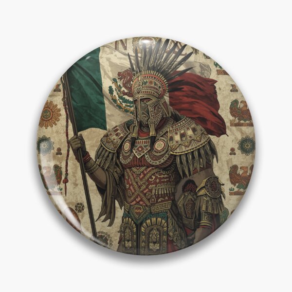 Item preview, Aztec Warrior with Mexican Flag – Ancient Symbols & Modern Pride designed and sold by HCNDesign.